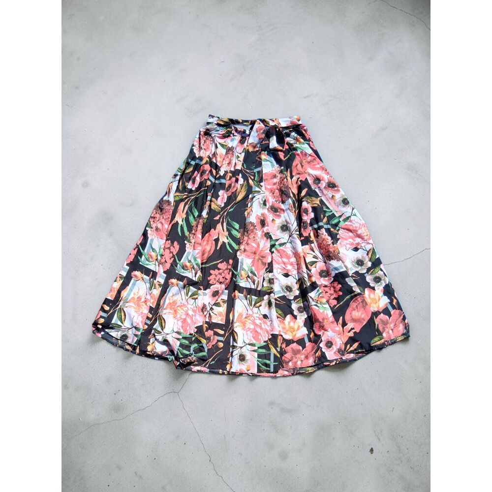 Cato Floral A-Line Large Long Skirt- Office Wear, Floral, Garden Party